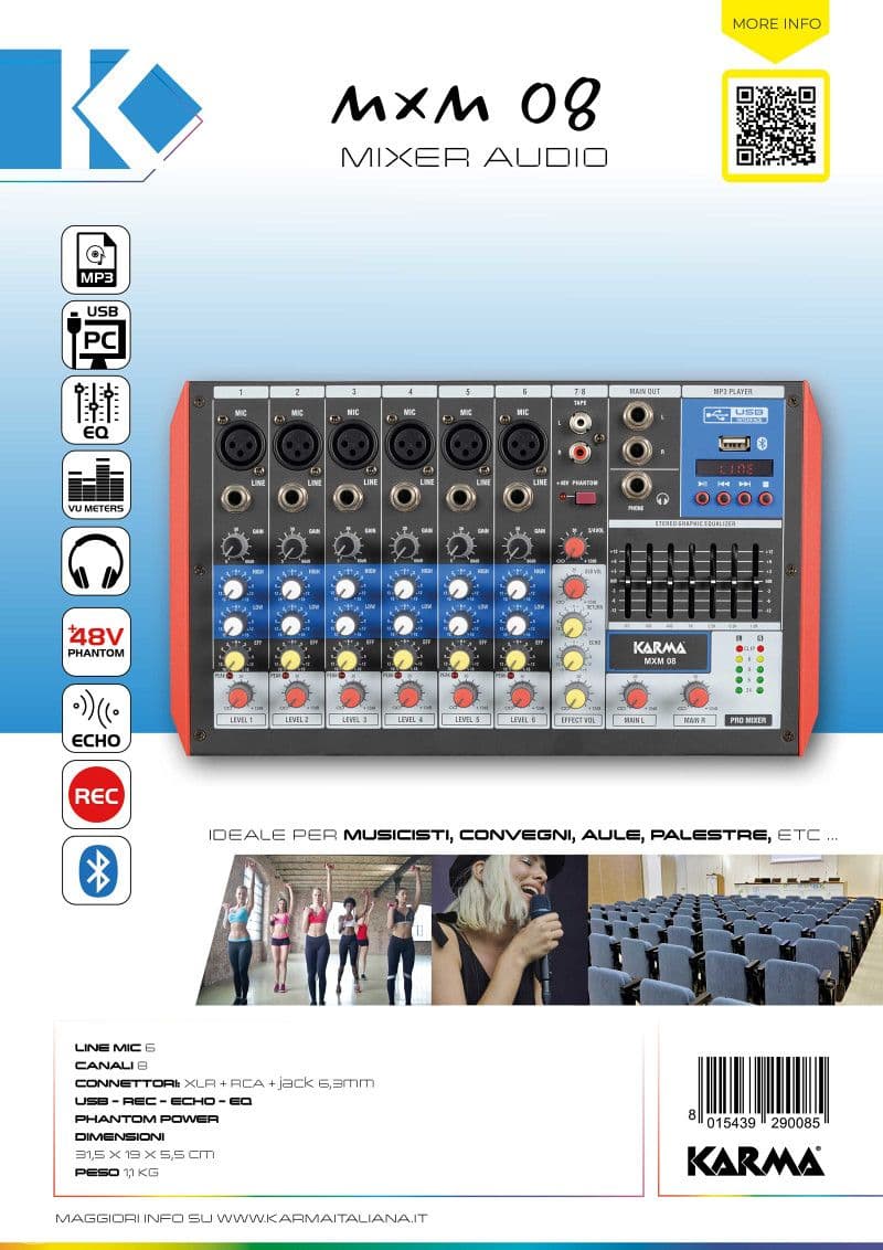 MXM-08 Karma audio mikseta 8ch — slika 6 od 6