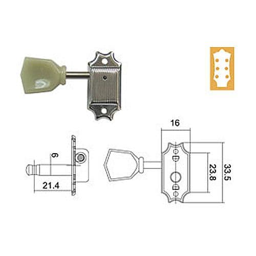 DR PARTS EMH3157/CR 3+3 kljucevi za gitaru — slika 2 od 2