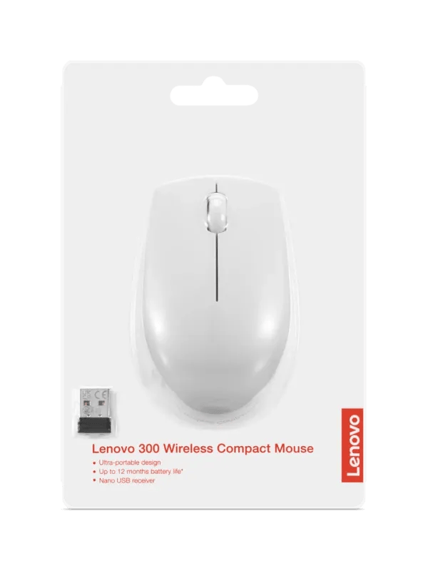 Miš Lenovo 300 Wireless Compact (Cloud Grey) — slika 3 od 3