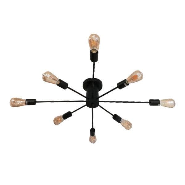 Luster 8x E27 crni — slika 1 od 1