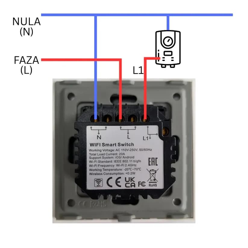 TECH WAVE touch indikatorski panel za bojler 20A 4000W- zlatna... — slika 4 od 4