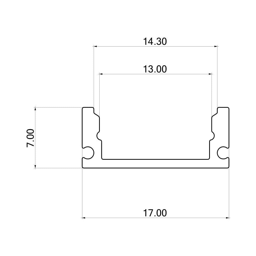 Aluminijumski profil nadgradni za led traku 2M — slika 2 od 2
