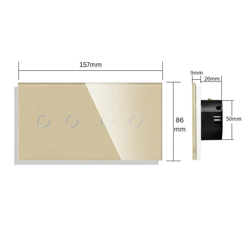 TECH WAVE touch panel 2+2- zlatna (komplet) — slika 2 od 2