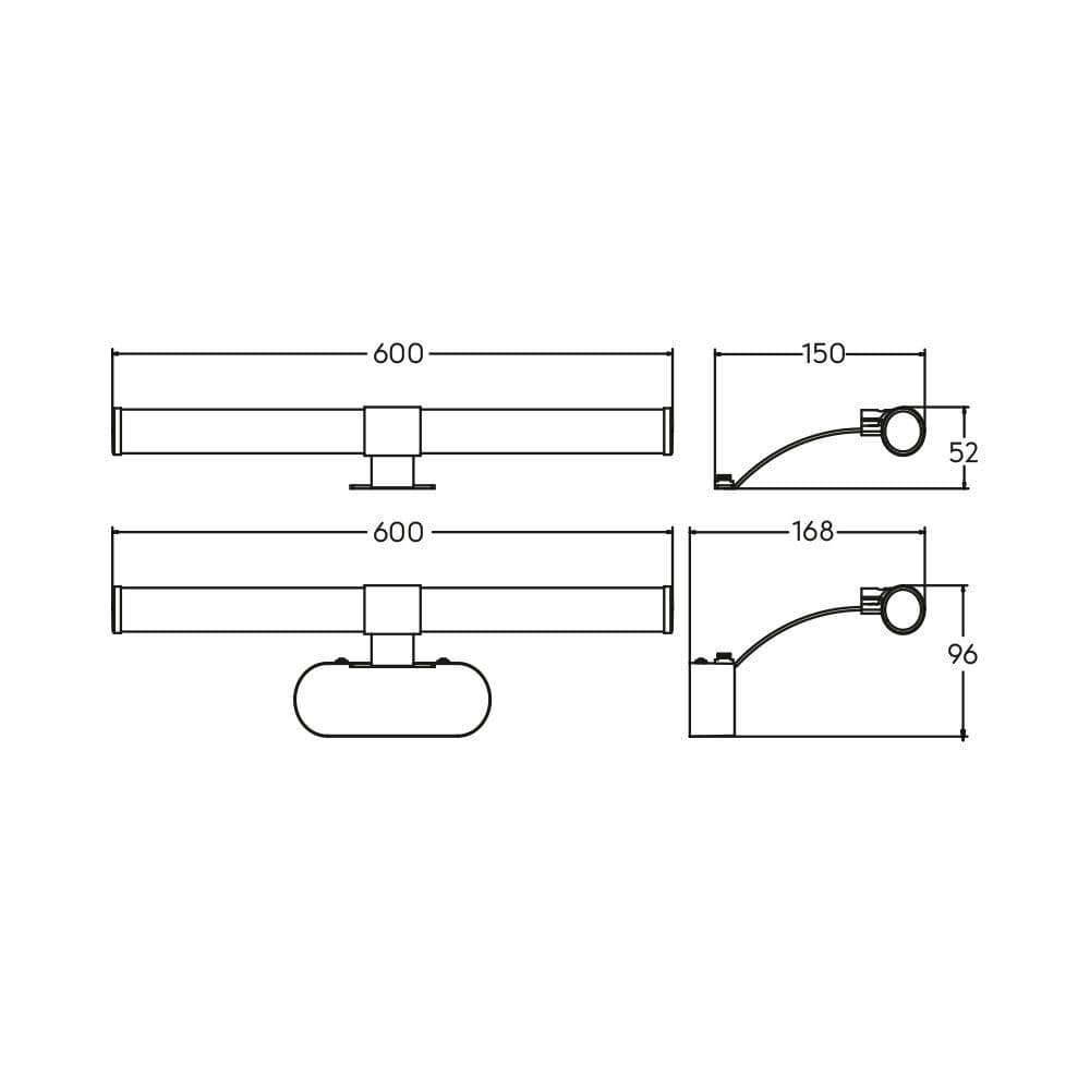 LED svjetiljka 7W/4000K- crna (za ogledalo) — slika 4 od 4