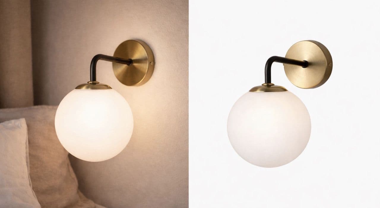 Zidna lampa sa bijelom kuglom 1xE14- zlatna/crna — slika 3 od 3