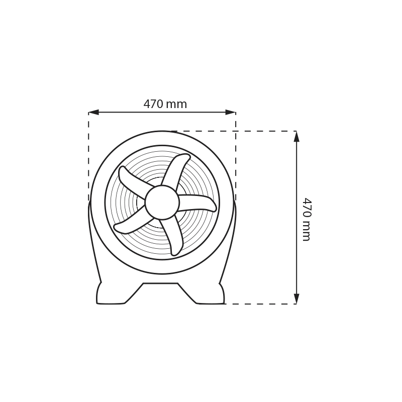 Podni ventilator 50W- crni — slika 2 od 4