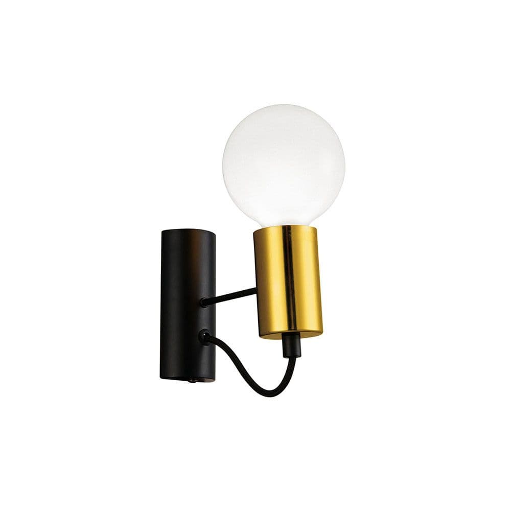 Zidna lampa crno,zlatno 1xE27 — slika 1 od 3