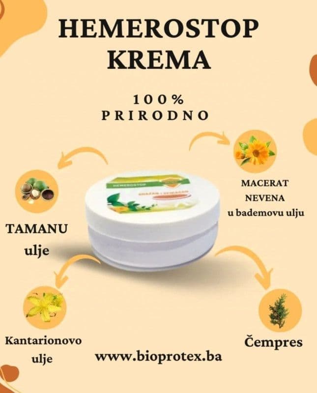 HEMOROIDI / KREMA ZA HEMOROIDE "HEMEROSTOP" — slika 2 od 2