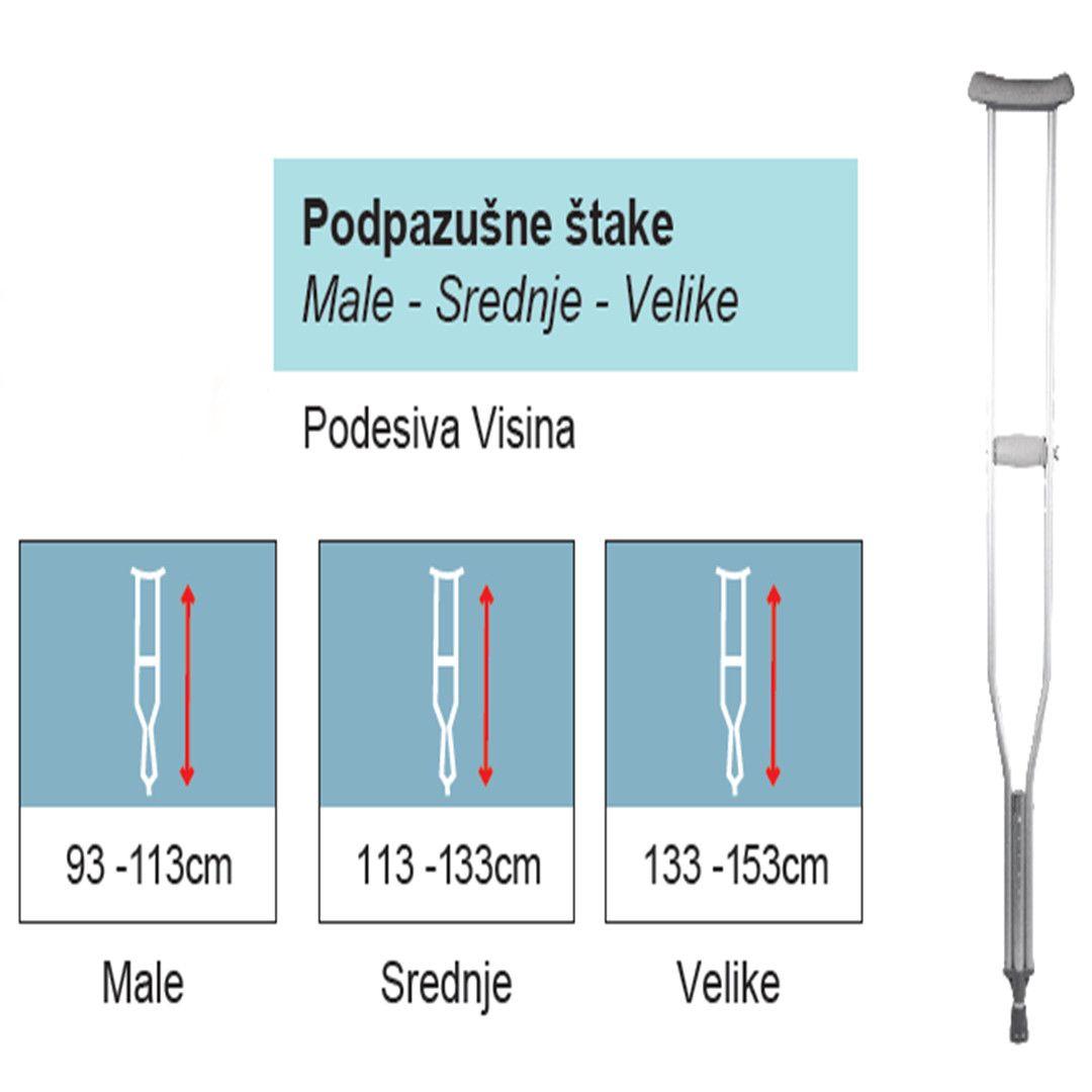 ŠTAKE POTPAZUŠNE ALUMINIJSKE (par) — slika 2 od 2