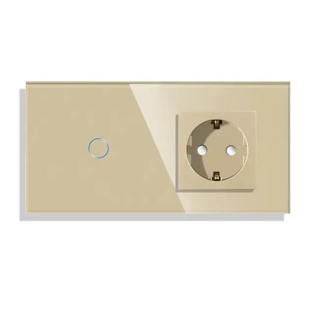 TECH WAVE touch panel i utičnica- zlatna (komplet) — slika 2 od 3