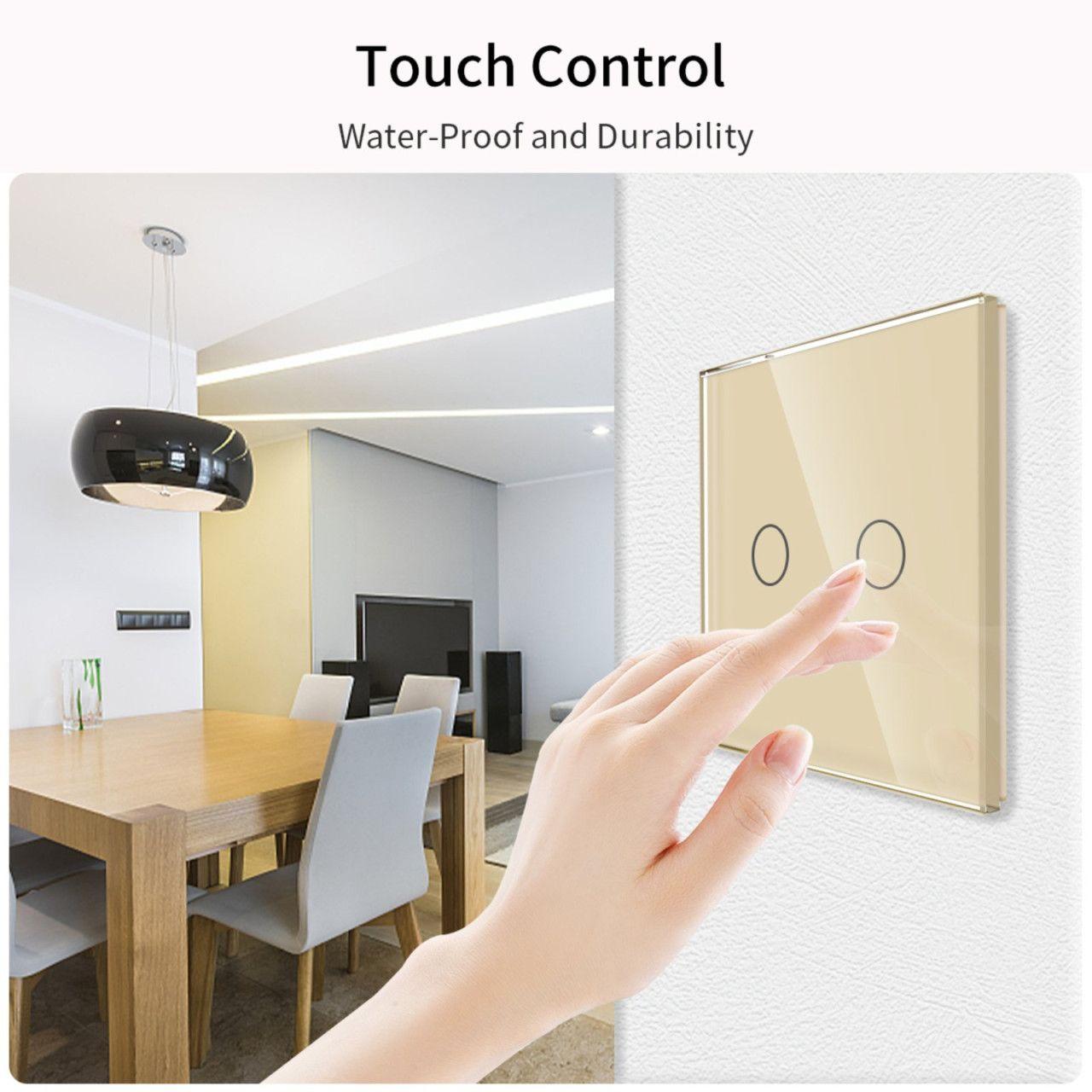 TECH WAVE touch dvopolni(serijski) izmjenični prekidač- zlat... — slika 3 od 6