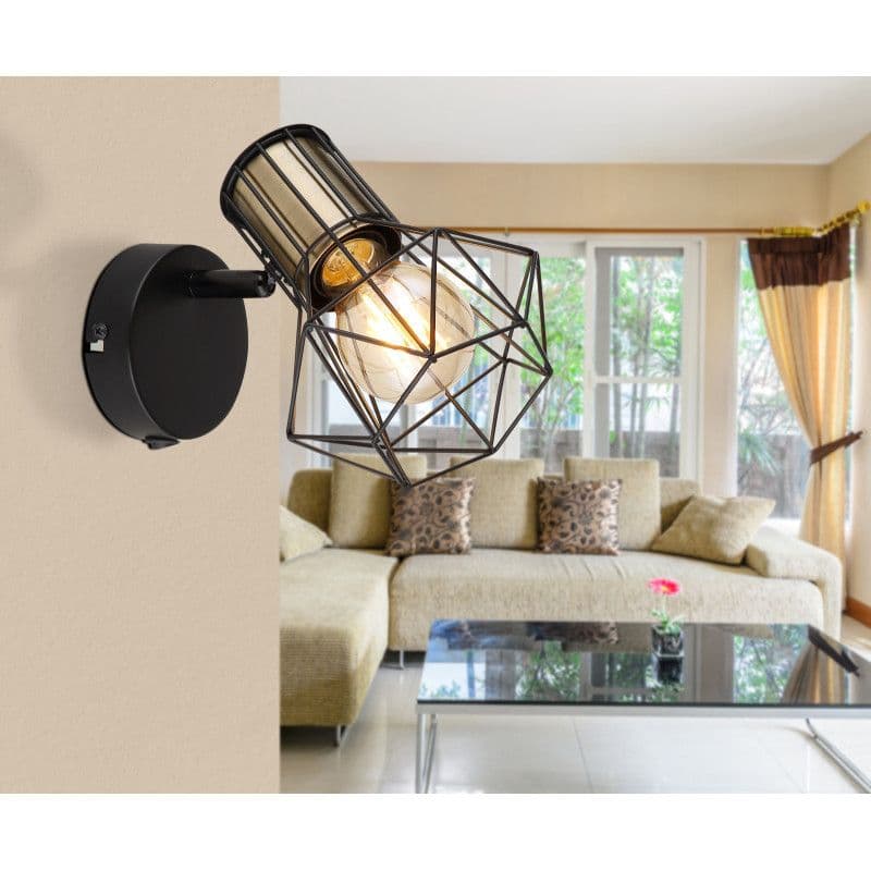 Lampa zidna crno-zlatno 1xE27 — slika 3 od 3