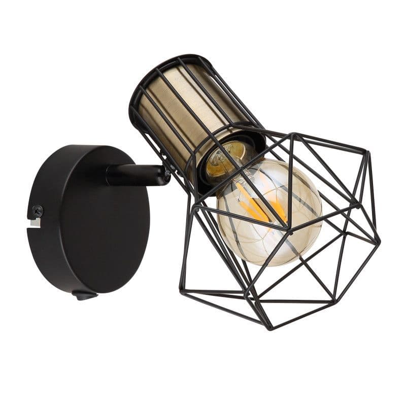Lampa zidna crno-zlatno 1xE27 — slika 1 od 3