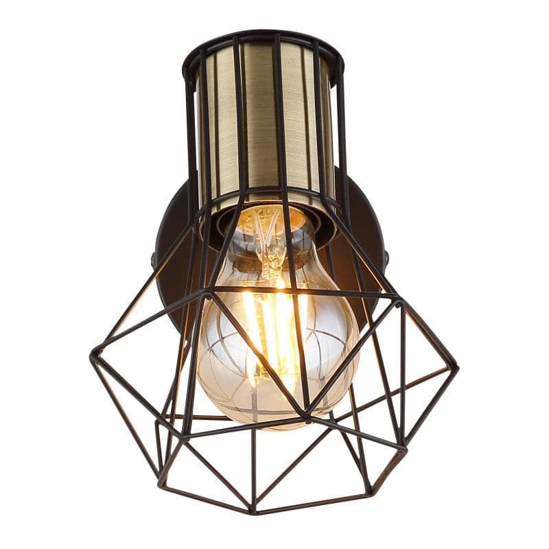 Lampa zidna crno-zlatno 1xE27 — slika 2 od 3
