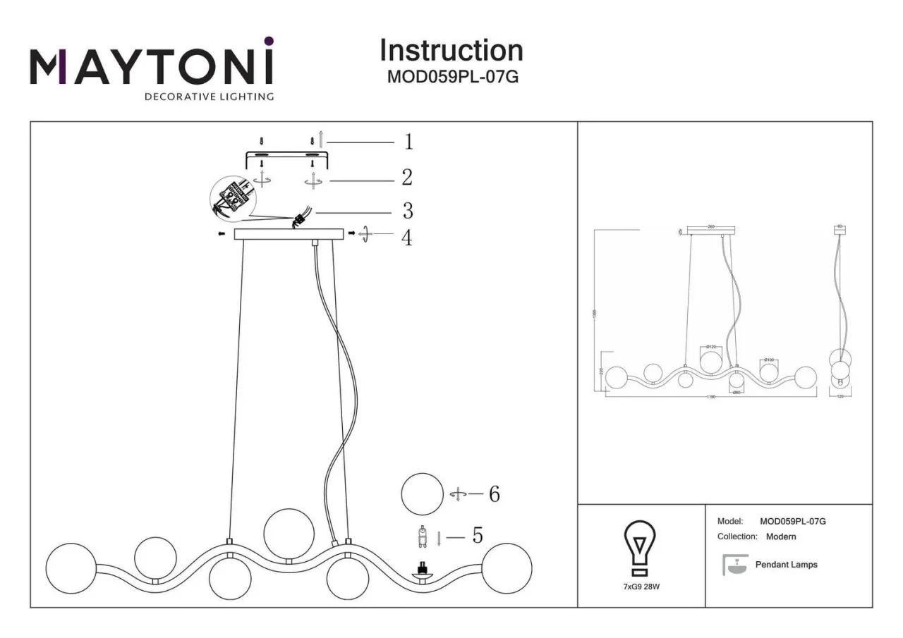 Maytoni visilica 7x G9 — slika 4 od 4