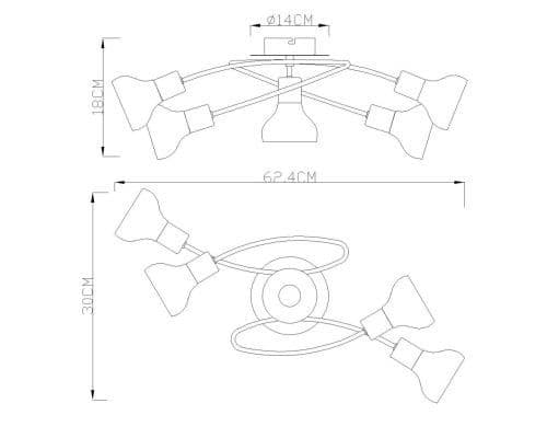 Luster srebrni 5xE14 — slika 4 od 4