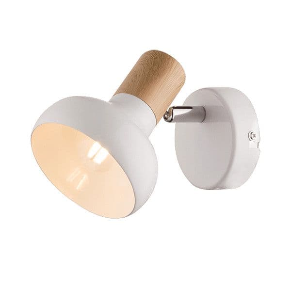 Zidna lampa 1xE14 drvo/bijela — slika 1 od 1