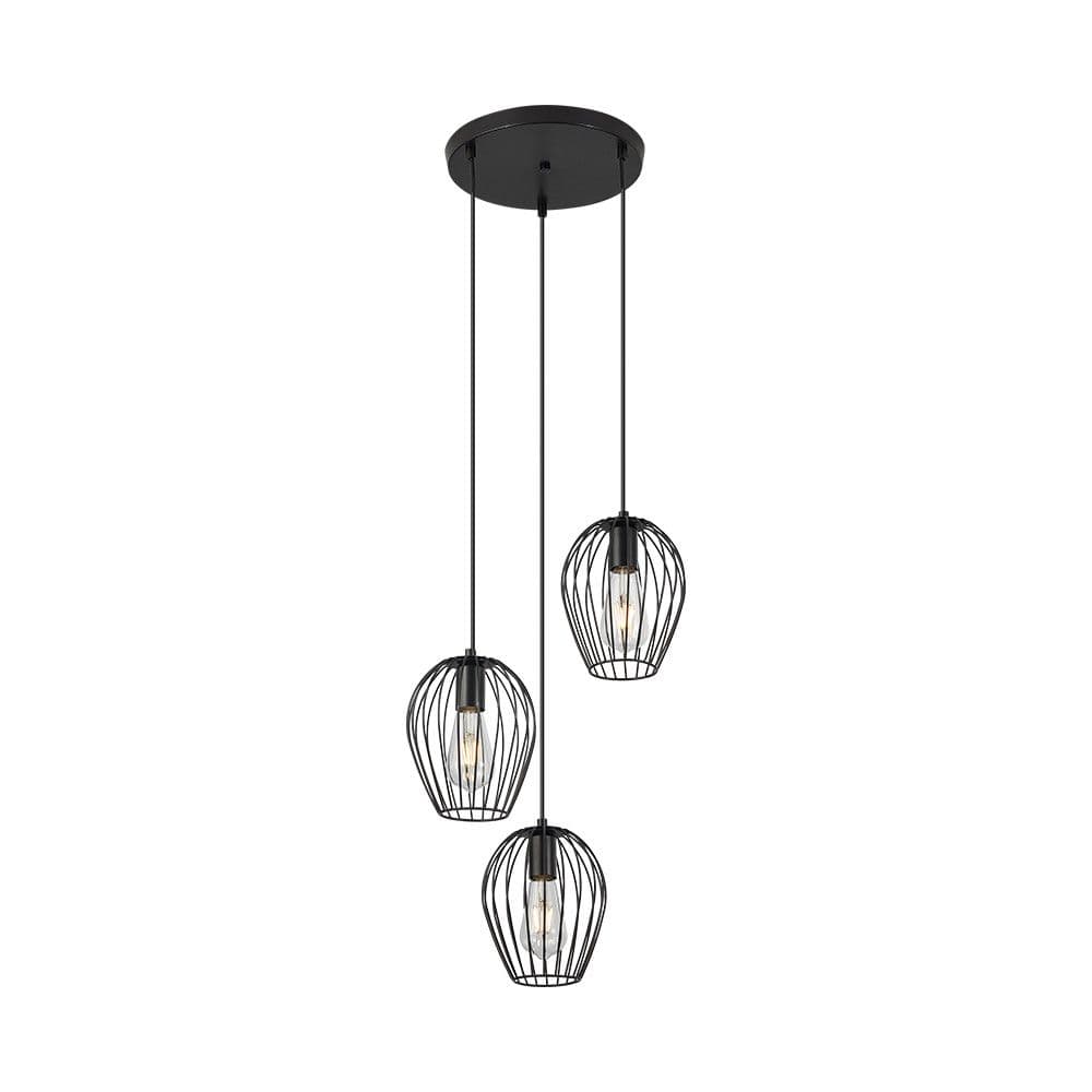 Luster crni 3xE27 — slika 1 od 5