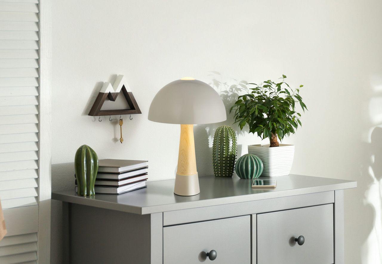 Stolna lampa gljiva 1xE27- siva mat — slika 1 od 10