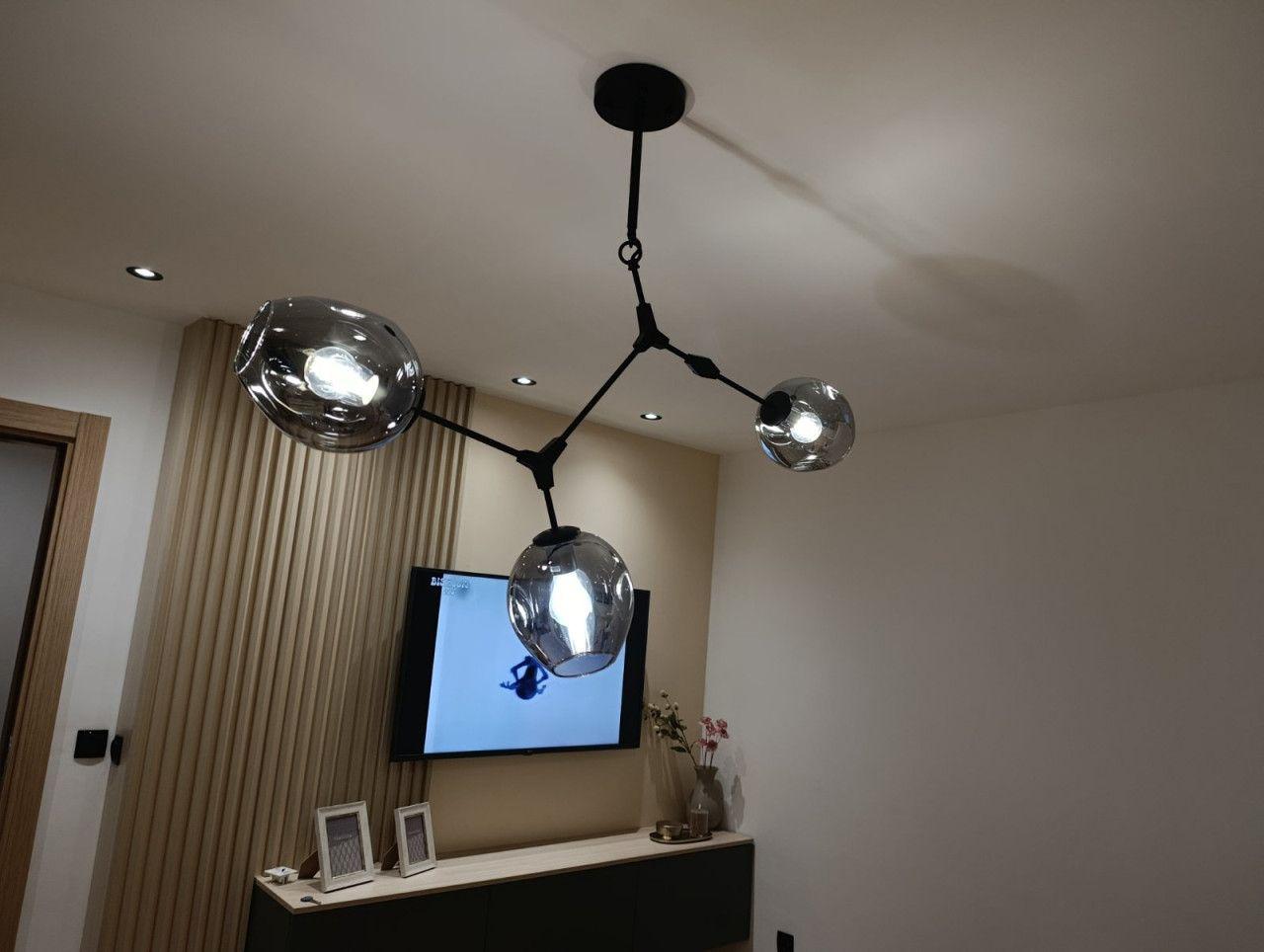 LED luster crni 3xE27 — slika 3 od 3