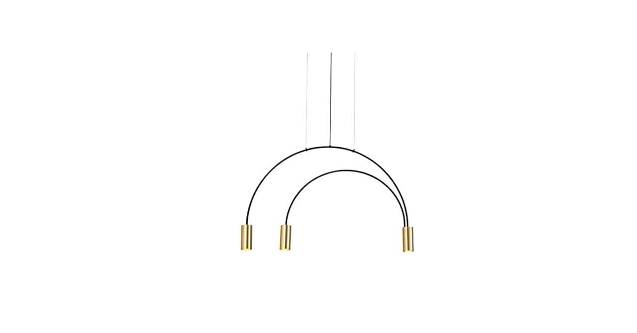 LED visilica GU10 crna/mjed — slika 1 od 2