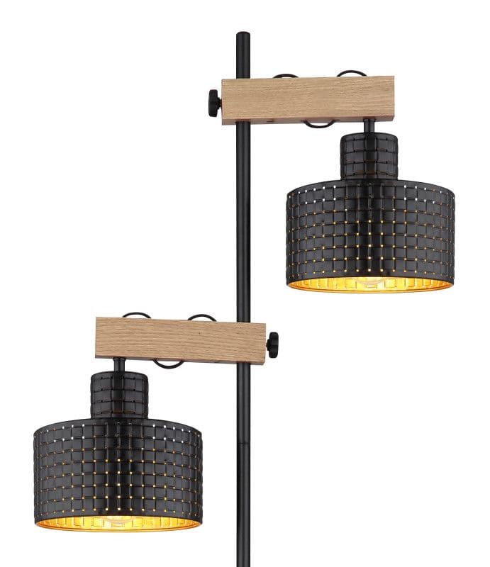 Podna lampa GB 2xE27- crna/zlatna — slika 3 od 4