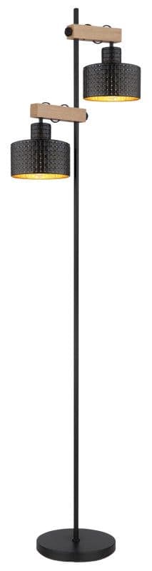 Podna lampa GB 2xE27- crna/zlatna — slika 2 od 4