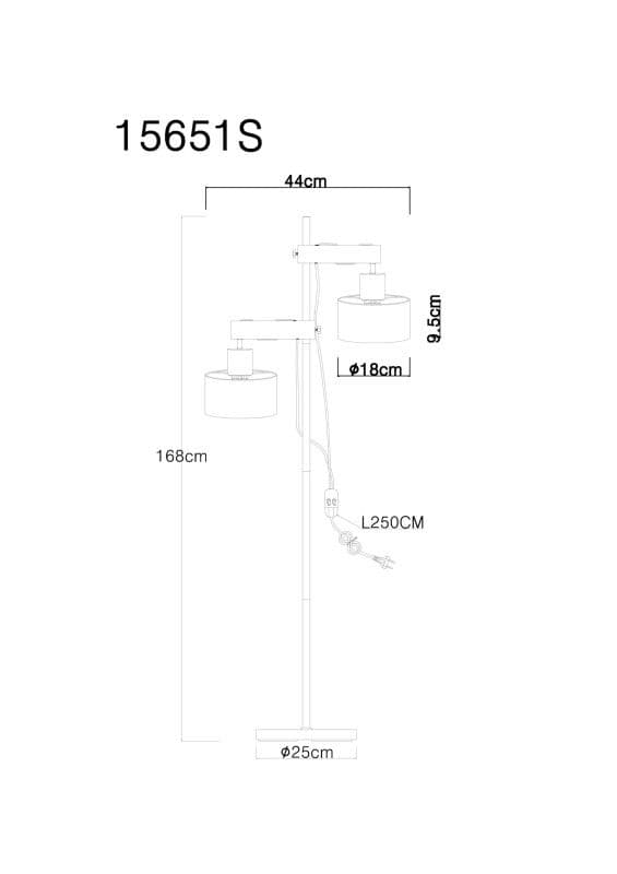 Podna lampa GB 2xE27- crna/zlatna — slika 4 od 4