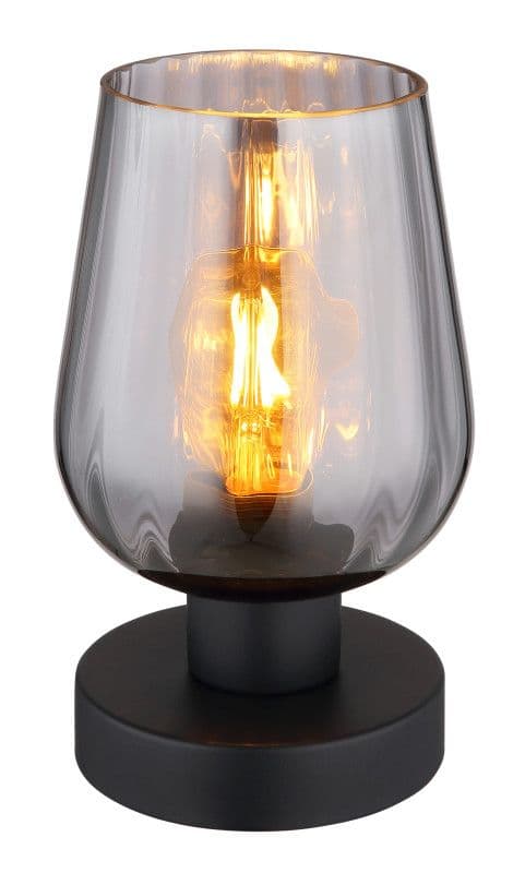 Stolna lampa 1xE27- crna/staklo — slika 2 od 4