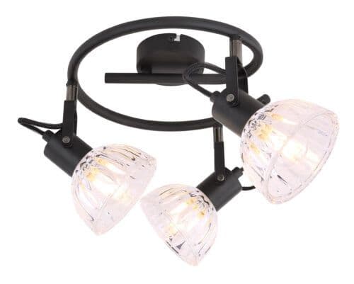 Luster 3xe27 metal i staklo globo — slika 1 od 3
