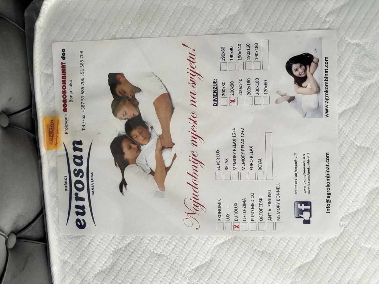 EUROLUX dušek madrac 200x90 stabilan san i udobnost | EuroSan — slika 5 od 5