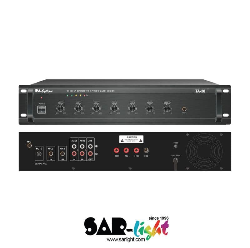 PA-SYSTEMS TA-38 pojačalo 100V 380W — slika 1 od 1