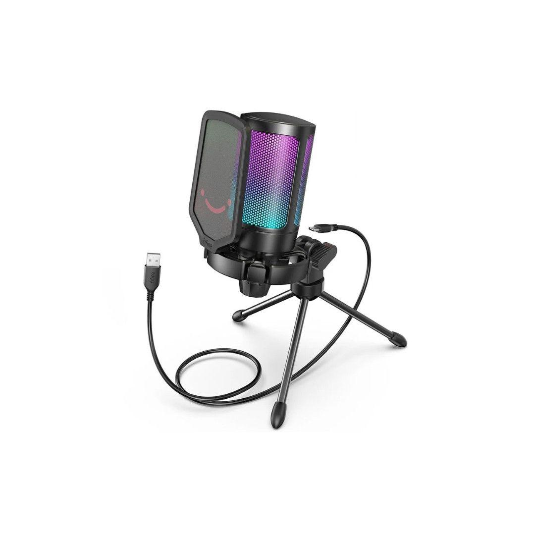 FIFNE RGB gaming mikrofon sa tripodom A6V — slika 1 od 1