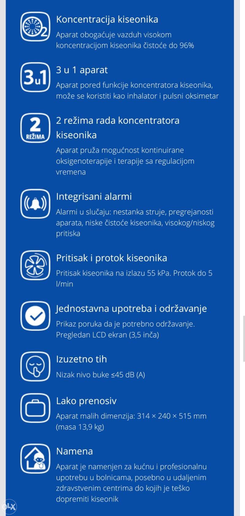 Koncentrator kisika sa inhalatorom i pulsoksimetrom — slika 3 od 3