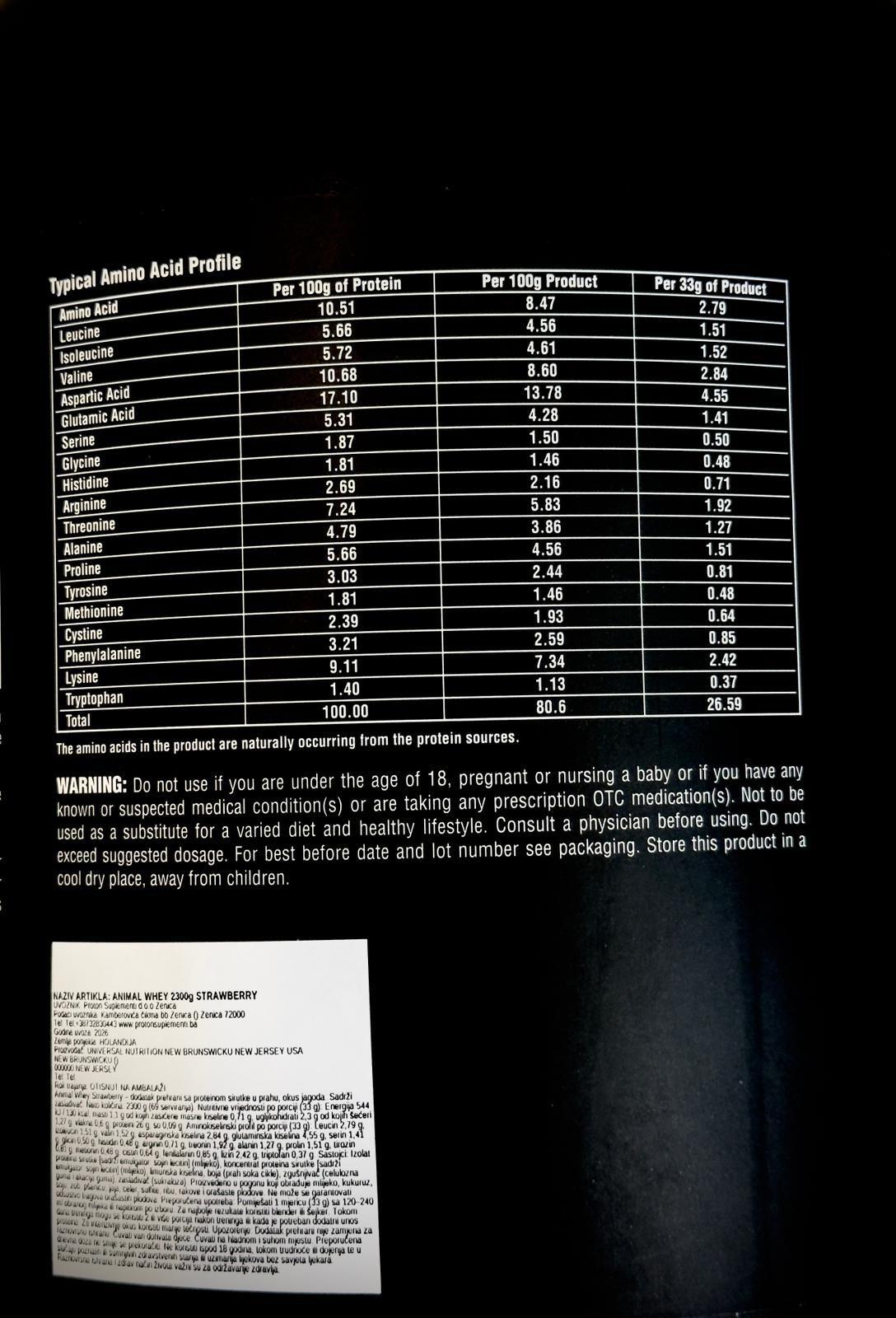 Animal Whey Protein Isolate 2300g Cokies & Cream Izolat — slika 3 od 4